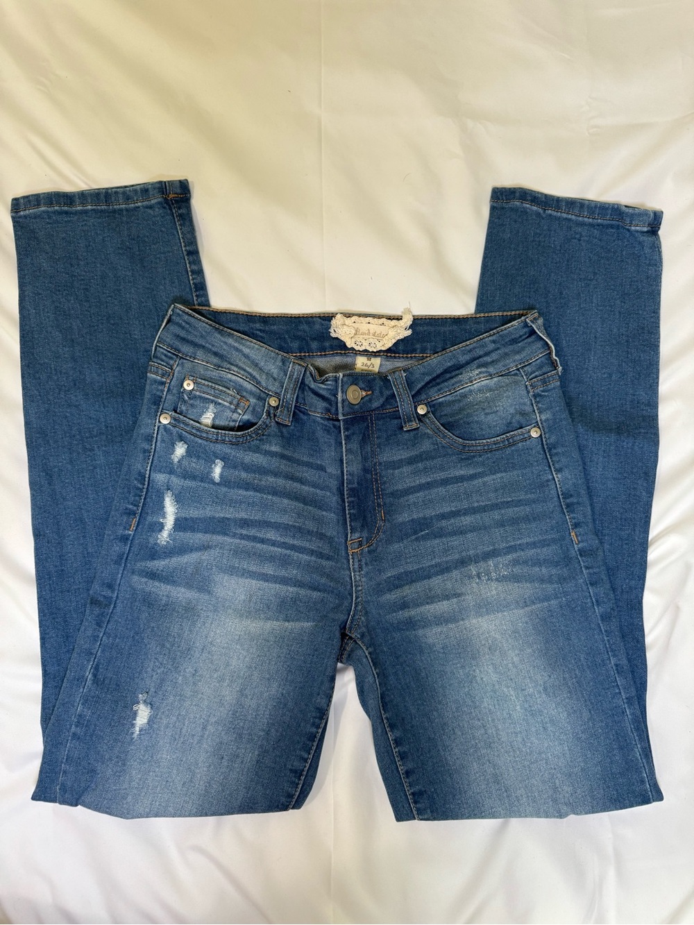 Altar'd State Straight Leg Ripped Jeans in Classic Blue